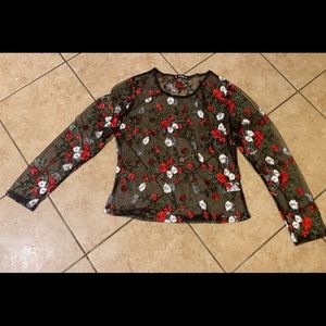 Floral mesh top